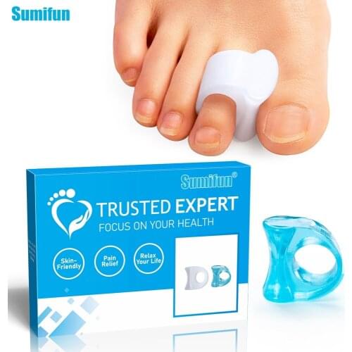 12pc Blue White Soft Silicone Gel Hallux Valgus Orthopedic Bunion Spacers Overlapping Thumb Corrector Toe Separator Foot Support
