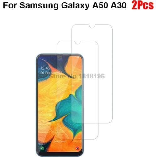 2Pcs Tempered Glass For Samsung Galaxy A50 A30 Screen Protector Samsung A50 A 50 2019 A505 A505F SM-A505F GalaxyA50 Phone Film