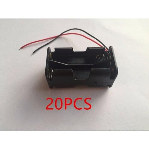 20 Pcs Dual Layers Black Plastic 4 x AA 6V Battery Holder Case Wired