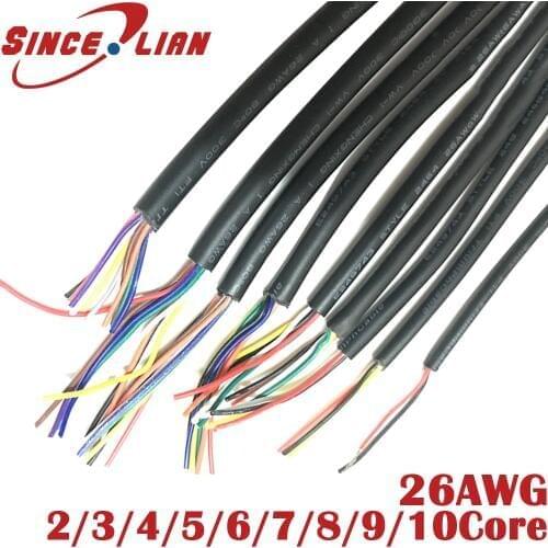 26AWG 2 3 4 5 6 7 8 9 10 core UL2464 26AWG 10 meters Channel Audio Line Signal Cable Electric LED Power Cable DIY Repair Line