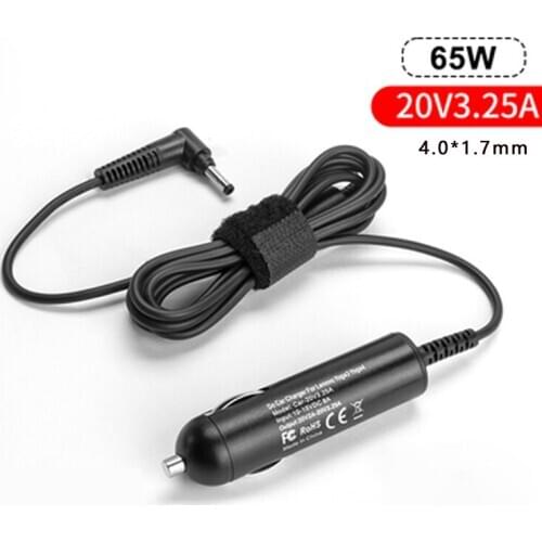 20V 3.25A 4.0*1.7mm 65W Laptop Car Adapter For Lenovo IdeaPad 7000-13/14/15/100/110/310S/510S/710S Miix 310/510 Laptops