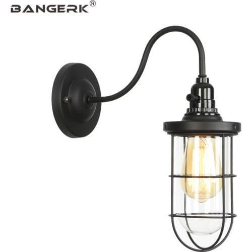 American Industrial Vintage Wall Lamp Loft Switch Iron Glass LED Edison Sconce Wall Lights Home Decor Indoor Lighting Fixtures