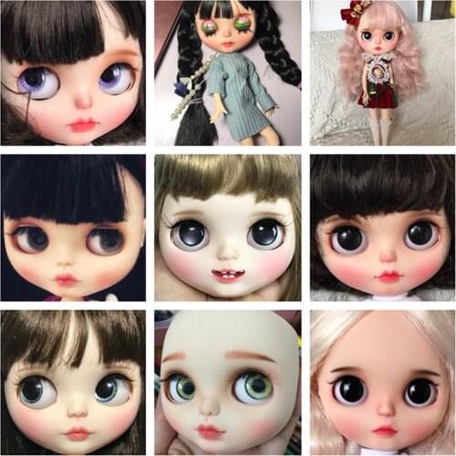 Besegad 1:6 Fashion Dolls Face Plate Doll Faceplate + Backplate Head + Screws for Blyth Dolls DIY Changing Face Accessories Toys