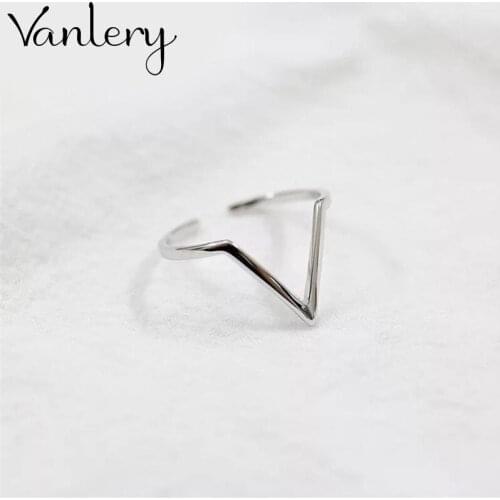 Bohemian Charm Boho Letter V Rings For Women Lover Wedding Bridal Valentines Gifts Men Open Retro Antique Rings