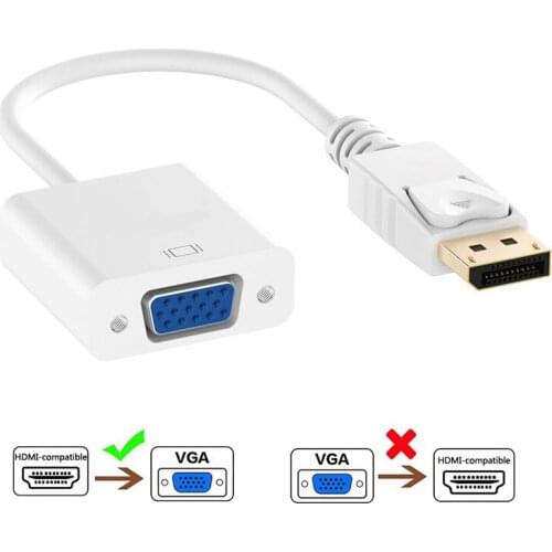 Big DP To VGA Adapter Cab Digital To Analog Converter Cable HDMI-compatible To VGA Adapter For PS4 PC Laptop TV Box To Projector