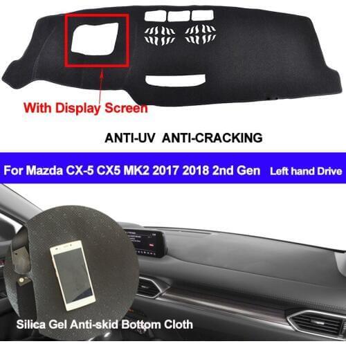TAIJS Car Dashboard Cover Silicone Non-Slip For Mazda CX-5 CX5 MK2 2017 2018 2nd Gen With Display Screen Dash Mat Dash Pad