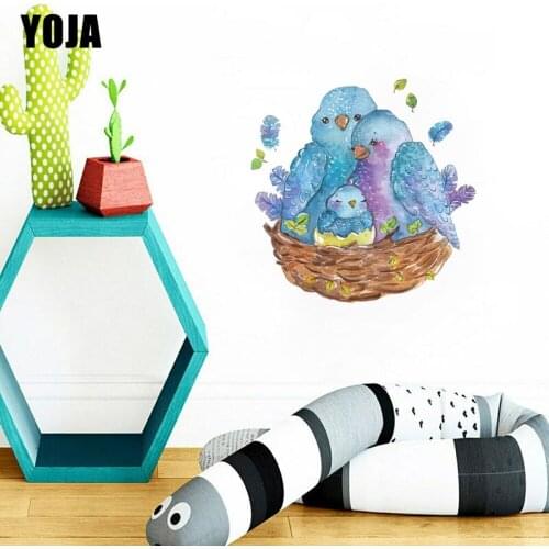 YOJA 45×44.8CM Watercolor Bird Cartoon Wall Sticker Decal Creative Home Room Decoration Accessories 8WS0195