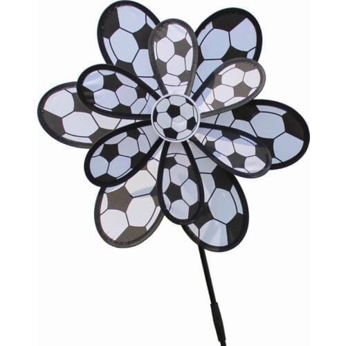 Kids Toy Double Layer Football Windmill Wind Spinner Pinwheel Home Garden Yard Decoration
