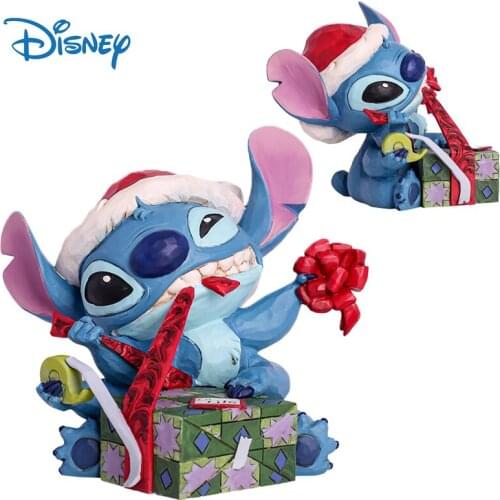 Disney Genuine Lilo & Stitch Anime Figures Stitch Action Figure Kid Christmas Gift Resin Dolls Decor Collection Model Toys Boxed