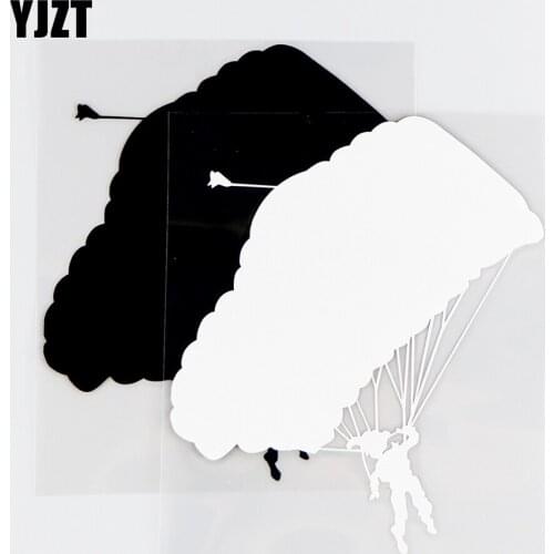 YJZT 12.5×14.8CM Personalized Vinyl Car Stickers Decal Fun Car Body Decoration Paragliding Adventure Black / Silver 10A-0408