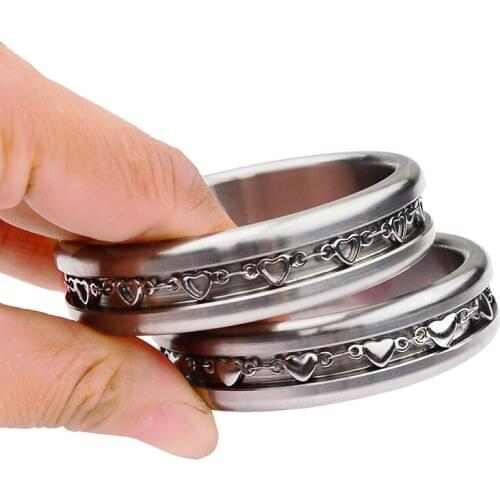 Latest Heart inlay Penis Ring Stainless Steel Cock Semen Lock ring On Penis Scrotum Stretcher Delay Ejaculation Sex Toys for Man