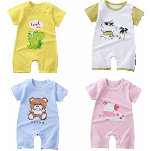 New Born Baby Body Suit 3-24M Unisex Newborn Cartoon Clothes Cotton Suit Infant Baby Boys Girls Pajama Vest Rompers Wholesale