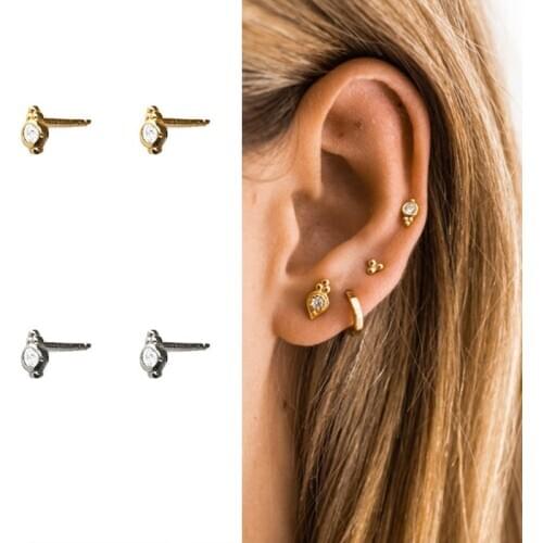 Minimalist Tiny Heart Cute Stud Earrings Real 925 Sterling Silver For Women Engagement Party Fashion Jewelry 2019 Gift A30