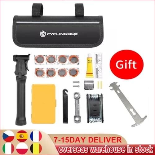 Multifunctional Bike Bicycle Flat Tire Repair Kit Tool Set Kit Patch Rubber Portable Measurement Ruler Bicycle Bike Accessories