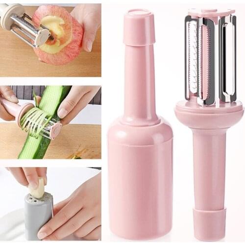 Multi-functional with Cover Three-in-one Peeling Knife Home Fruit Potato Scraper Ginger Garlic Grinder Melon Peel Shaving Wire