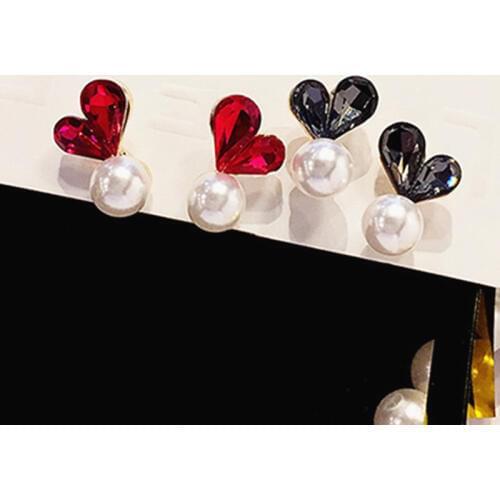 Fashion Heart-shape Earring Jewelry Peach Heart Earrings Elegant Temperament Crystal Ear Jewelry Accessories Gifts
