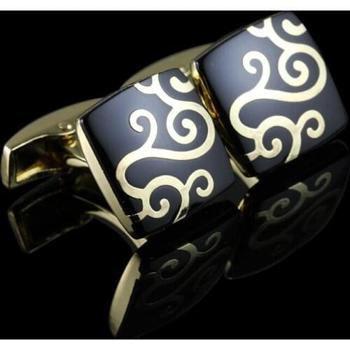 HYX Enamel cufflinks male French Gold shirt cufflinks cufflin French Shirt Men Jewelry Wedding Groom Men Cuff Links