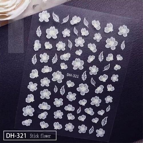 Flower Shadow Hundred Flowers Flower Shadow Butterfly Flower Shadow Petal Nail Sticker DIY Art Design Adhesive Decal Sticker 10P