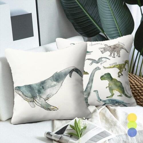 Peach Skin Cushion Covers Cartoon Animal Pattern Deer Fox Bear Pillow Cases for Sofa Bed Office Car Living Room Home Decor 45x45