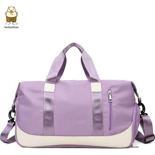 Beibaobao Nylon Women Shoulder Bags Luggage Zipper Big Weekend Sports Gym Bag New Women Travel Bags Large Waterproof