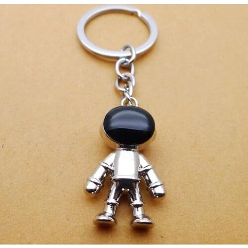 New Fashion Handmade 3D Astronaut Space Robot Spaceman Keychain Keyring Alloy Gift For Man Friend