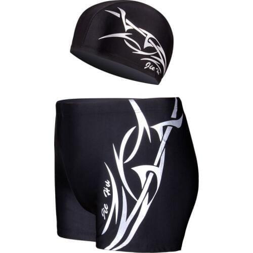 2018 New Swimwear Sexy Male Swimming Trunks Mens Cap And Shorts Plus Size Beachwear Print Swimsuit Board Boxer Shorts L-4XL