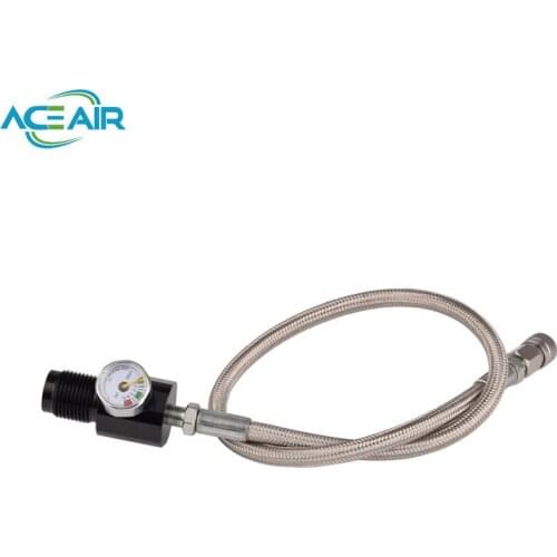 NEW Din Adapter 300bar/4500psi Aircraft Aluminium G5/8 Valve with 60 SS hose qc end