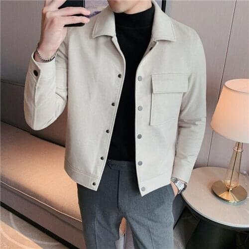 Autumn Winter Wool Trench Mens Jacket Casual Loose Outwear Fashion Coats 2021 High Quality Steetwear Male Clothing Windbreaker