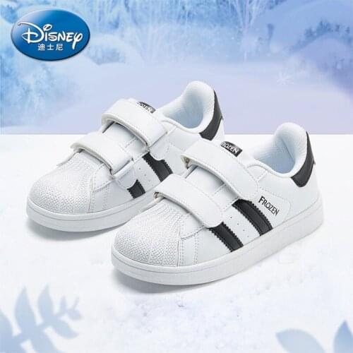 Disney girls casual shoes spring autumn new frozen soft bottom princess shoes baby student boy shell-toe white shoes