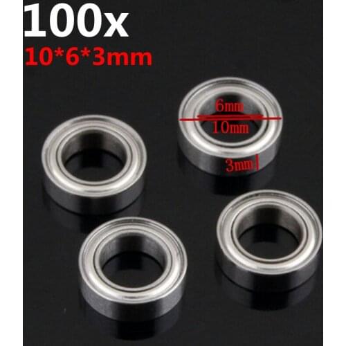 100 Pieces RC Car Part 6*10*3mm Ball Bearing For 1/18 Scale Models Revel 24540 Scorch Hobbico Dromida BX/MT/SC4.18 Monster Truck