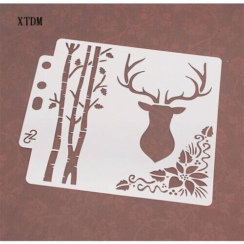 Deer head shield DIY cake scrapbook stencils hollow Embellishments printing lace ruler Valentines Day