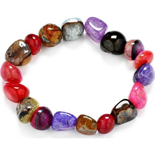 Random Ice Crack Irregular Natural Stone 11-12mm Bracelet Handmade Charm Bracelet for Women