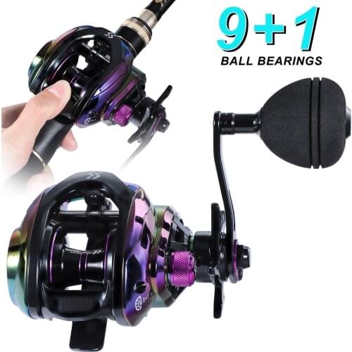 Sougayilang NEW Baitcasting Fishing Reel Dual Brake System 8.0:1 High Speed 8KG Max Drag CNC Extended Handle Knob Reel Fishing