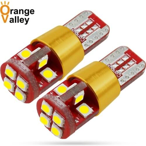 2PCS Car LED T10 Led Canbus W5W Led Bulbs 168 194 12 SMD 3030 LED Dome Reading Lamp Interior Lights Auto 9-30v