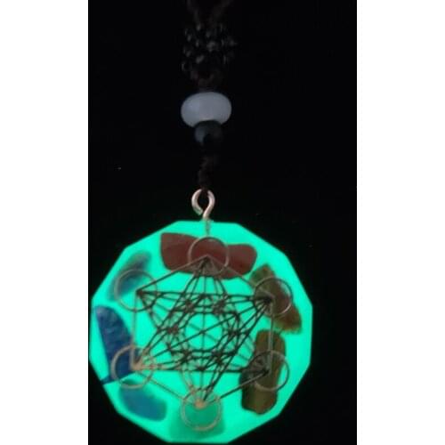 Glow in Dark Necklaces All-Seeing Eyes Luminous Orgonite Energy Pendant Necklace Yoga Pendants Necklace Healling Pendulum