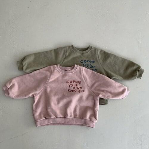 2021 new style girls boys printed sweatshirt autumn fashion cotton full sleeve kids t-shirt 1-7 years
