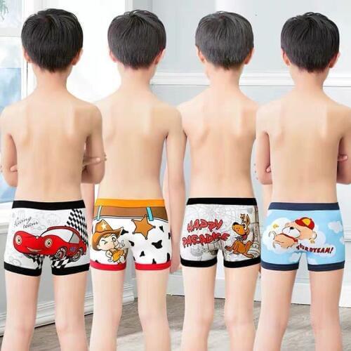 6pcs/lot Kids Underpants Babys Cute Cartoon Ventilate Underwear Boxer Boys Pure Cotton Soft Boxers 2-10Y