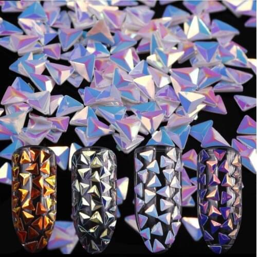 1 Case Chameleon Laser Triangle Sequins Nail Art Glitter Flakes Holo Powder UV Gel Polish Paillette Tool Decor Manicure T0135