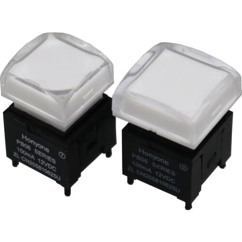 1Pcs 15mm/17mm Transparent Cover PB06-B/C Momentary Push Button Switch With RGB Led Light SPST