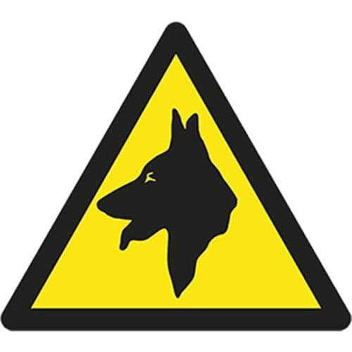 1 Pcs DANGER DOG Warning Car Sticker Caution for Laptop Fridge Bumper Tablet Waterproof Car Accessories 13cm*13cm