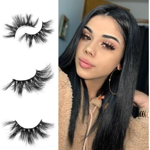 3D Mink Lashes Bulk Wholesale 25mm Eyelash Fluffy Long Lashes Makeup Tools Handmade Gorgeous False Eye Lash