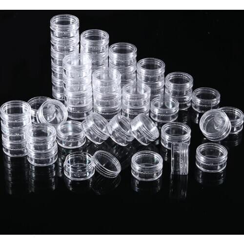 50pcs Small Make Up Cream Jars Empty Clear Bottle 5g/ml Mini Sample Pots For Cosmetic Sample Sack Packing Jewelry Storing