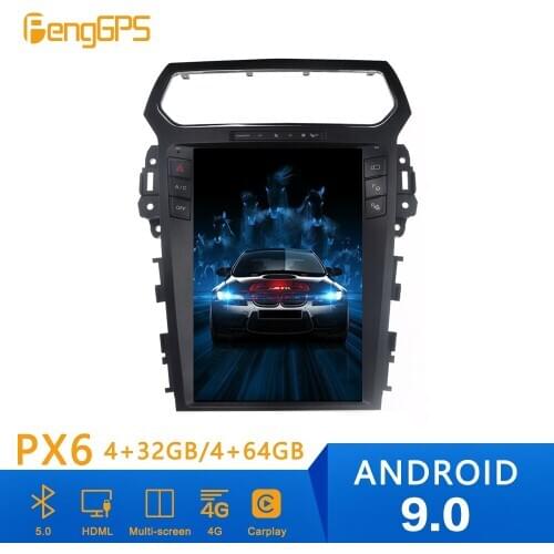 Android 9.0 Tesla Style Car Radio Vertical Screen For Ford Explorer 2011+ GPS Navigation Recorder Multimedia No CD Player