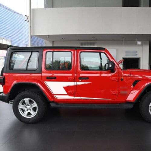 Car Stickers Fit For Jeep Warngler rubicon jk 2007-2018 Side Door Stripe 4X4 Off Road Graphic Vinyl Car Decals Custom