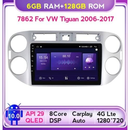 6G+128G QLED Android 10 AI Voice Control Car Radio Multimedia For Volkswagen Tiguan 1 NF 2006 2008 2010 2012-2016 Navigation GPS
