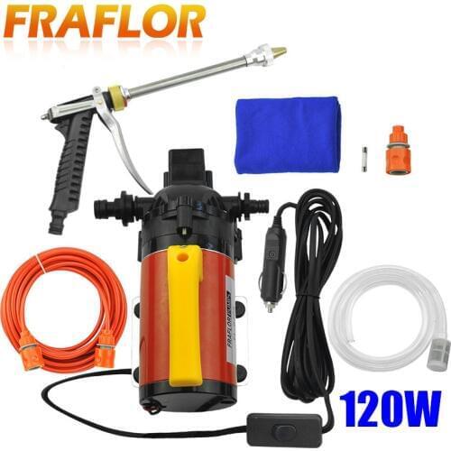 Car Washer Pump High Pressure Washer Power Pump System Kit DC 12V 120W Household Car Washer Washing Machine With Metal Gun