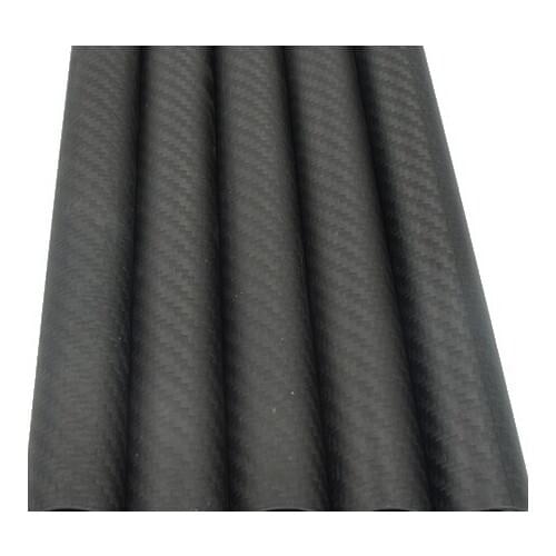 Free shipping 2pcs 3K Roll Wrapped 100% Pure Carbon Fiber Tube 50mm*44mm*500mm 3mm thickness 3K Matt Finish 50*44