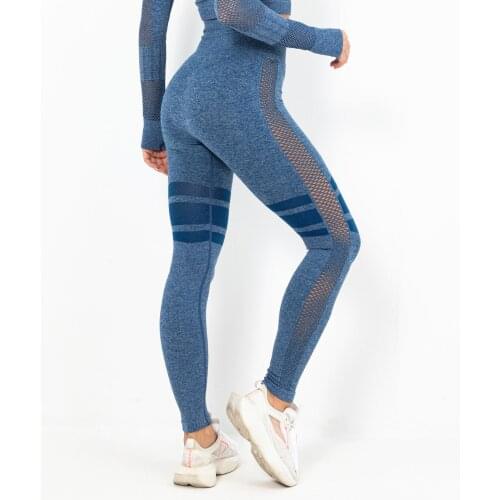 Seamless Hollow Tights Women High Waist Gym Leggins Elastic Sports Leggings Training Breathable Yoga Pants WorkOut 2003