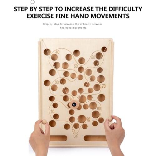 Wooden Rope Pinball hole maze Game Machine Hand-eye Coordination Parent-child Toy brinquedos infantil Wooden Maze Pinball