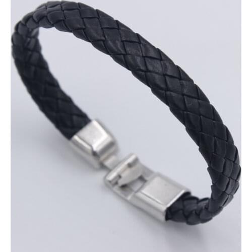 Cheap Hot Fashion Trendy Black Braid Bracelets Leather Jewelry Woven Soft Comfortable Vintage Men Women Bohemia Wholesale Gift